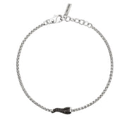 Mabina Bracciale con cornetto in zirconi neri e catena veneta 534118